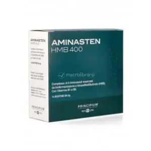 Principium Aminasten HMB 400 14 Bustine da 6g – Integratore di Aminoacidi Essenziali con HMB e Vitamine B1 e B6